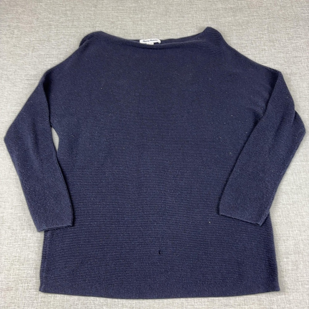 Tommy Bahama Sweater Womens XL Blue Cotton Viscose‎ Boat Neck Raglan Pullover